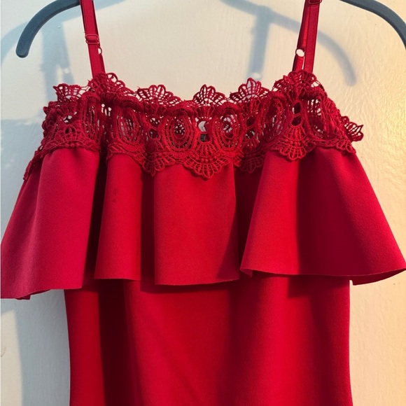 BCX Red Ruffled Peplum Cocktail Dress - Picture 2 of 9